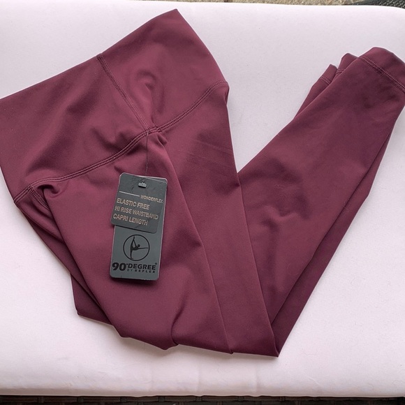 90 DEGREE BY REFLEX Wonderflex Elastic Free High Waist Capri Leggings, small - Picture 16 of 16